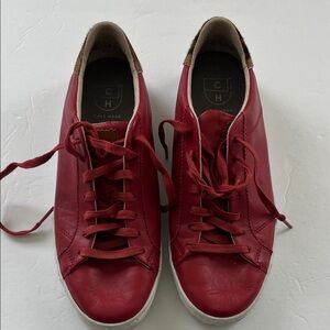 Cole Haan Women’s Red Leather Lace-Up Sneakers